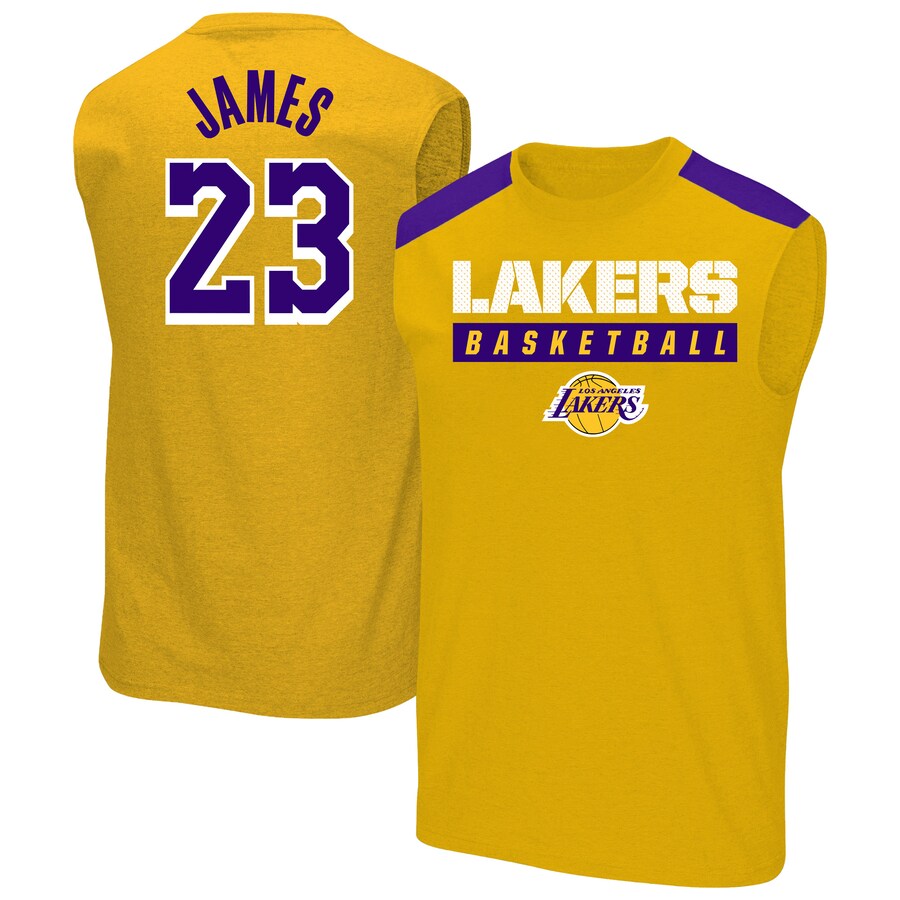 Men's Los Angeles Lakers LeBron James Profile Gold Big & Tall Player Muscle Tank - Puhuasuan