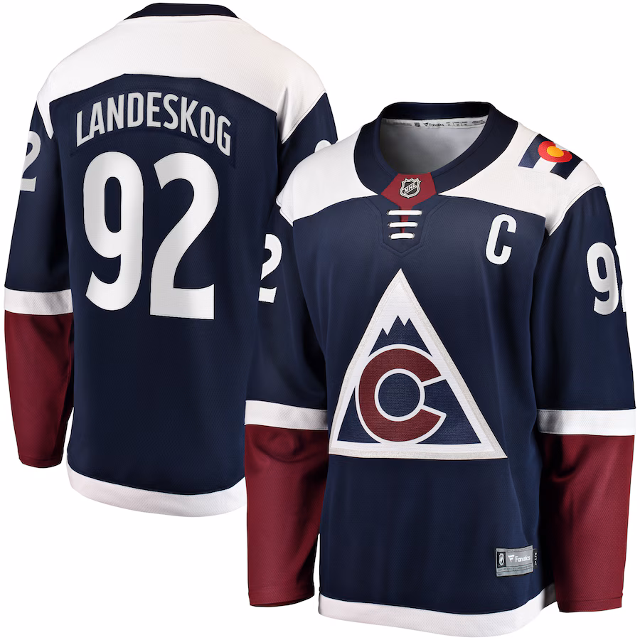 Men's Colorado Avalanche Gabriel Landeskog Fanatics Navy Premier Breakaway Player Jersey - Puhuasuan