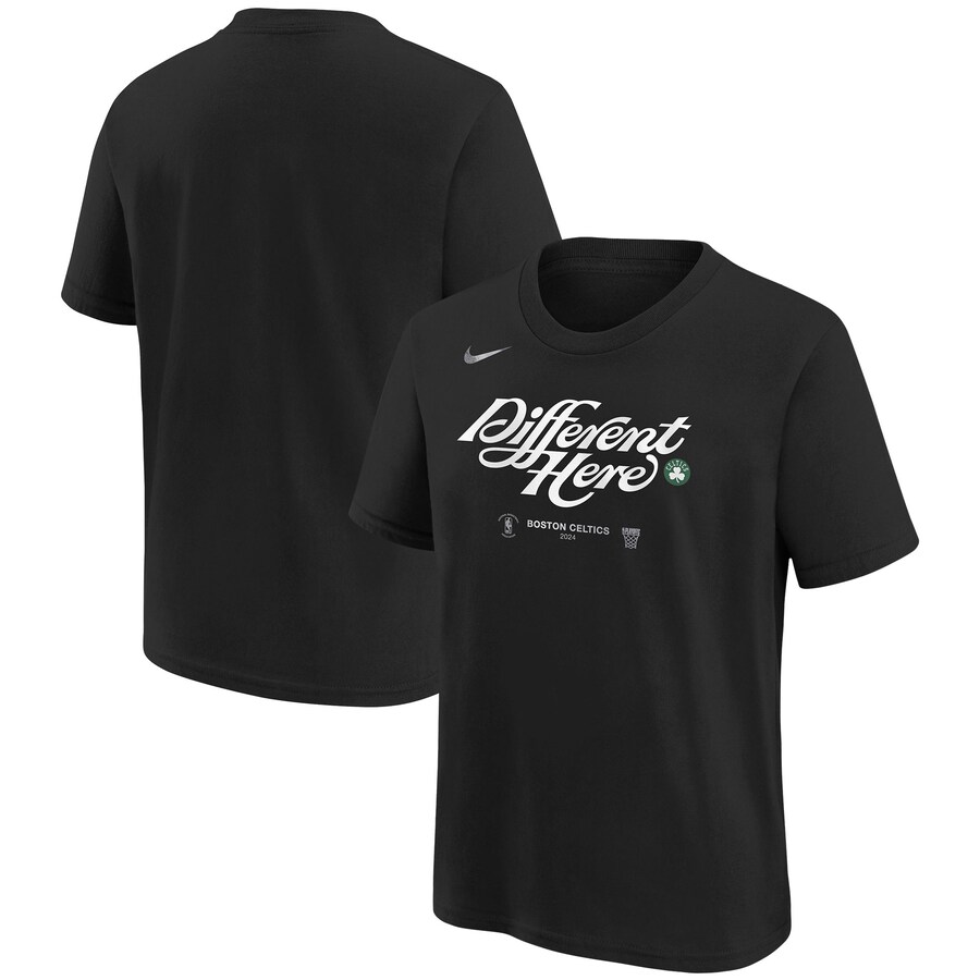Youth Boston Celtics  Nike Black 2024 NBA Playoffs Mantra T-Shirt - Puhuasuan