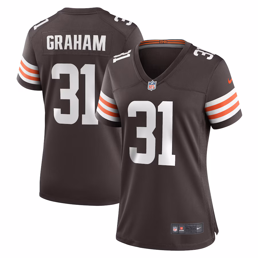Women's Cleveland Browns Thomas Graham Jr. Nike  Brown Team Game Jersey - Puhuasuan
