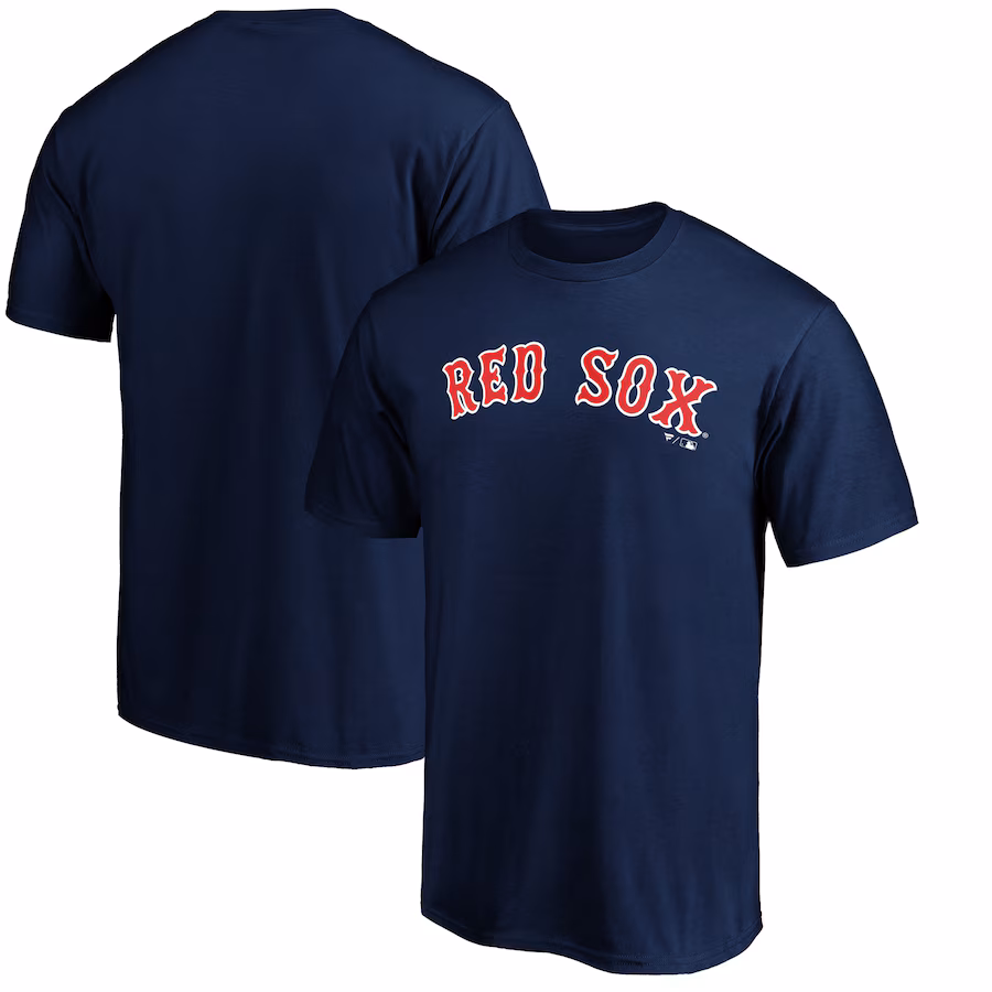 Men's Boston Red Sox Navy Official Wordmark Team T-Shirt - Puhuasuan