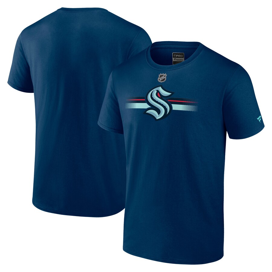 Men's Seattle Kraken Fanatics Deep Sea Blue Authentic Pro Secondary T-Shirt - Puhuasuan