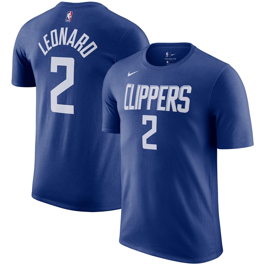 Men's LA Clippers Kawhi Leonard Nike Royal Name & Number T-Shirt - Puhuasuan