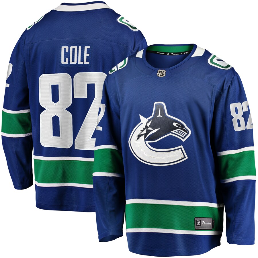 Men's Vancouver Canucks Ian Cole Fanatics Branded Blue Home Breakaway Jersey - Puhuasuan