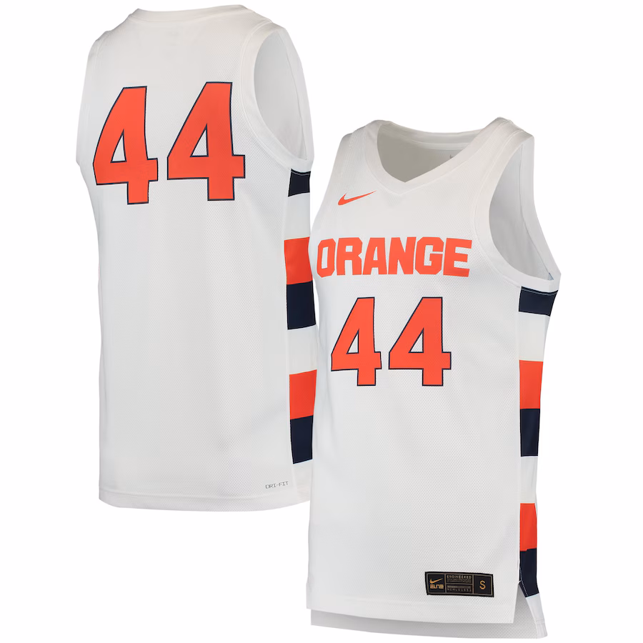 Men's Nike #44 White Syracuse Orange Team Replica Basketball Jersey - Puhuasuan