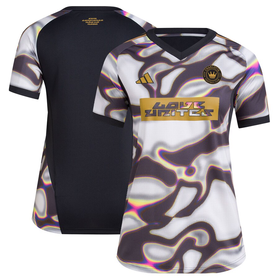 Women's Charlotte FC adidas Black 2024 Pride Pre-Match Top - Puhuasuan
