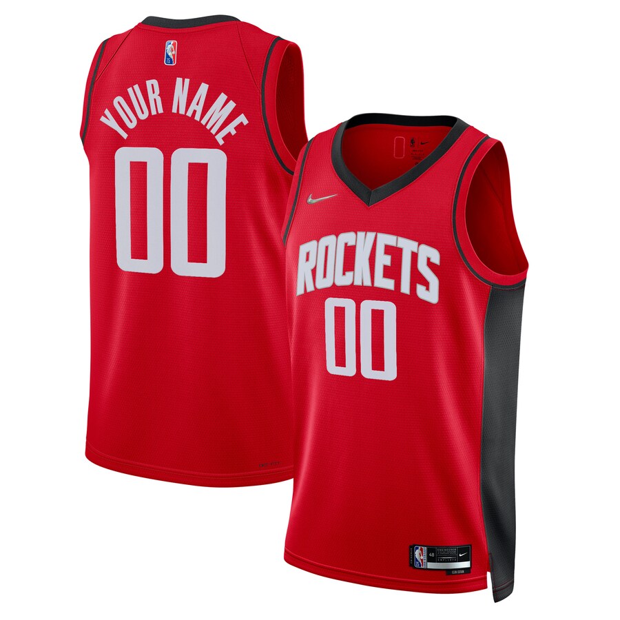 Men's Houston Rockets Nike Red 2021/22 Diamond Swingman Custom Jersey - Icon Edition - Puhuasuan