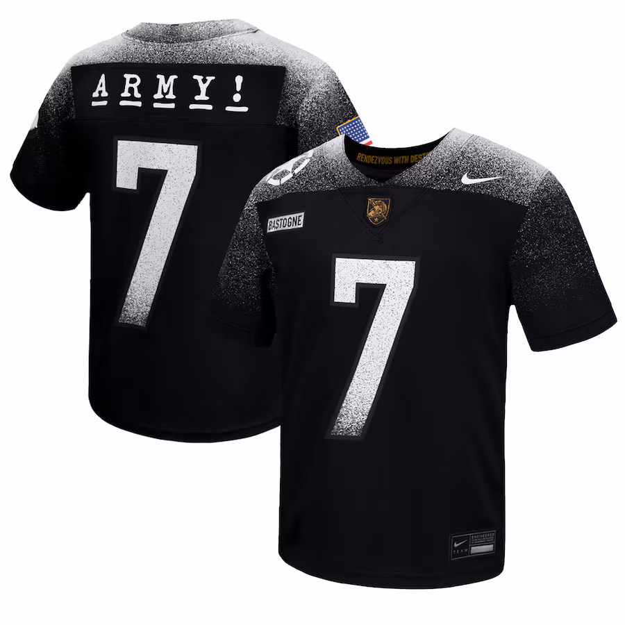 Youth Nike Black Army Black Knights 2024 Rivalry Collection Alternate Replica Football Jersey - Puhuasuan