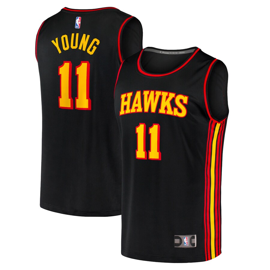 Youth Atlanta Hawks Trae Young Fanatics Black Fast Break Player Jersey - Statement Edition - Puhuasuan