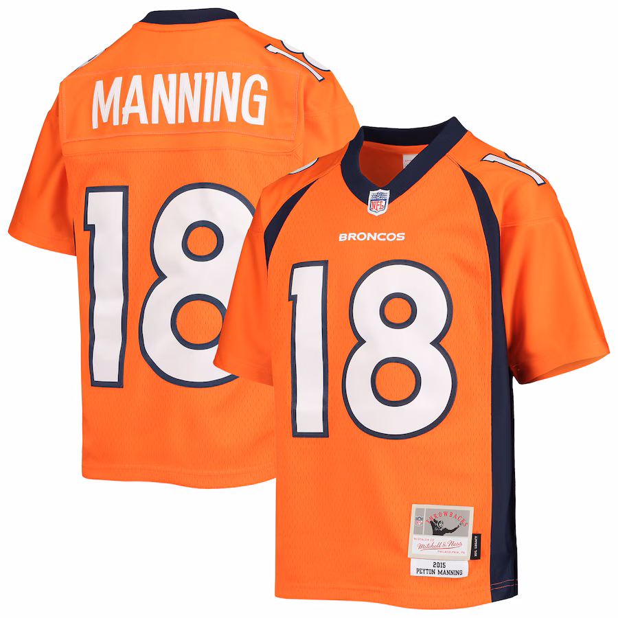 Youth Denver Broncos Peyton Manning Mitchell & Ness Orange 2015 Retired Player Legacy Jersey - Puhuasuan