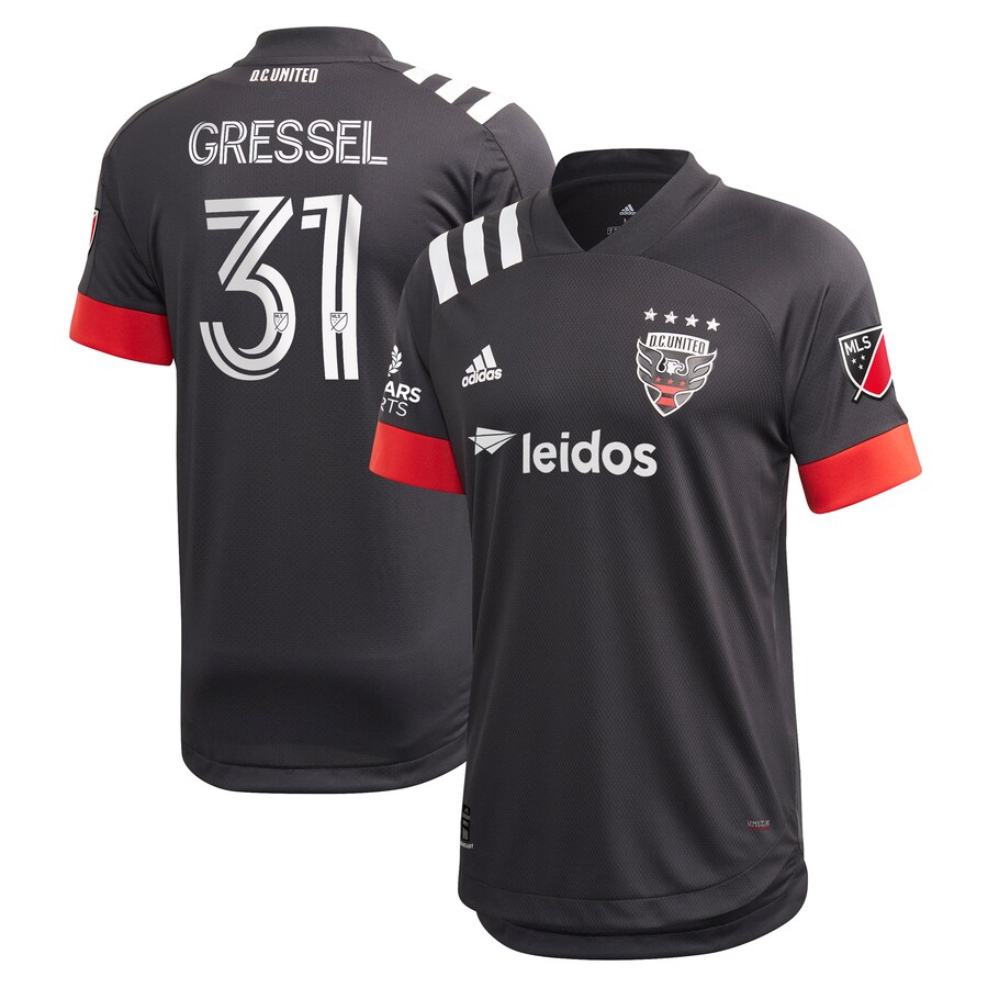 Men's D.C. United Julian Gressel adidas Black 2020 Primary Authentic Jersey - Puhuasuan