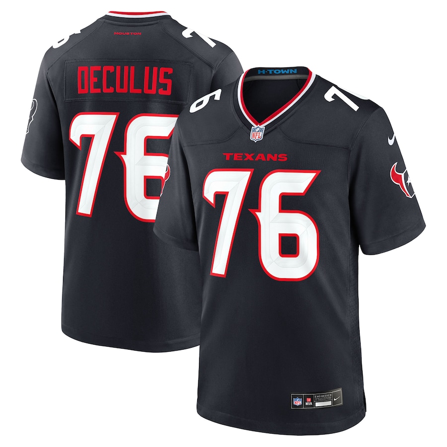 Men's Houston Texans Austin Deculus Nike Navy Team Game Jersey - Puhuasuan