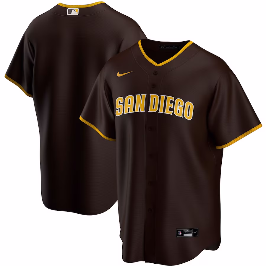 Men's San Diego Padres Nike Brown Road Replica Team Jersey - Puhuasuan