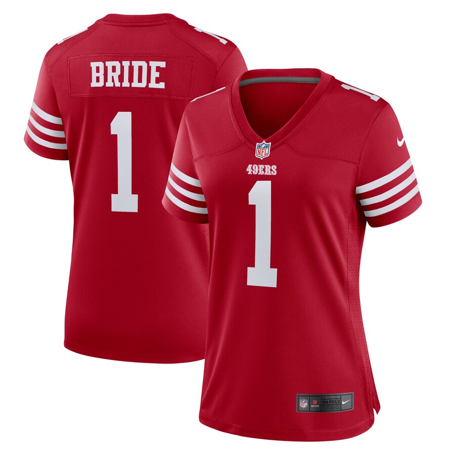 Women's San Francisco 49ers Number 1 Bride Nike Scarlet Game Jersey - Puhuasuan