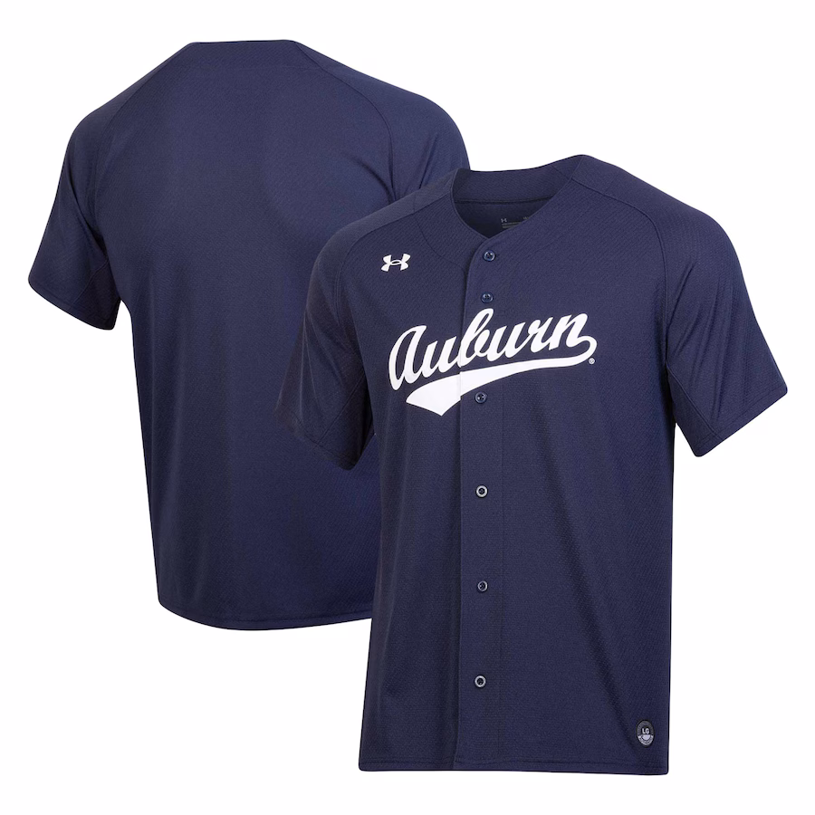 Men's Under Armour Navy Auburn Tigers Replica Baseball Jersey - Puhuasuan