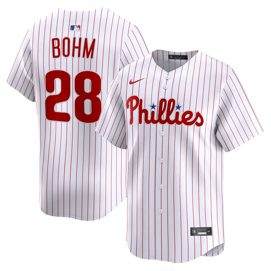 Men's Philadelphia Phillies Alec Bohm Nike White Alternate Limited Player Jersey - Puhuasuan