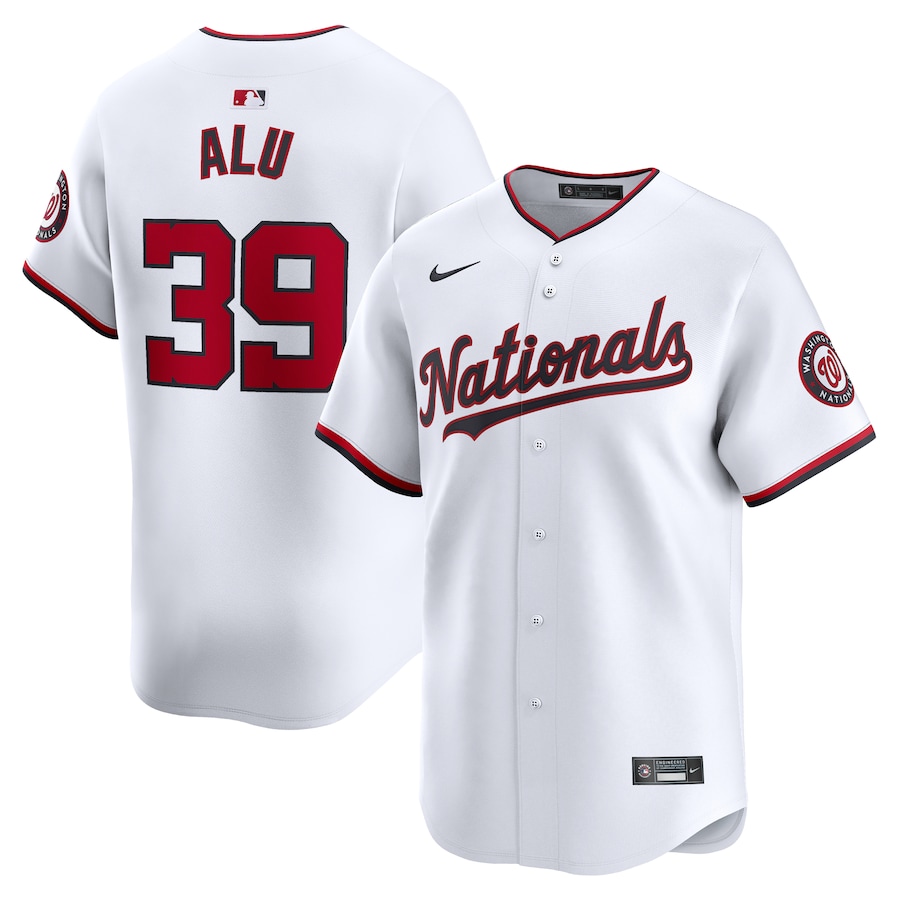 Men's Washington Nationals Jake Alu Nike White Home Limited Player Jersey - Puhuasuan