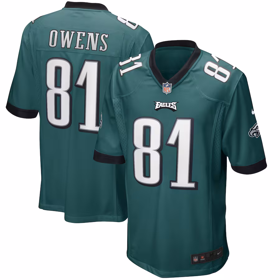 Men's Philadelphia Eagles Terrell Owens Nike Midnight Green Game Retired Player Jersey - Puhuasuan