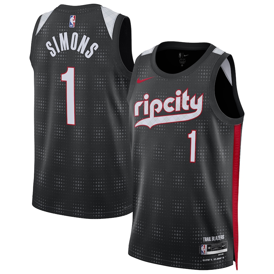 Unisex Portland Trail Blazers Anfernee Simons Nike Black 2024/25 Swingman Player Jersey - City Edition - Puhuasuan