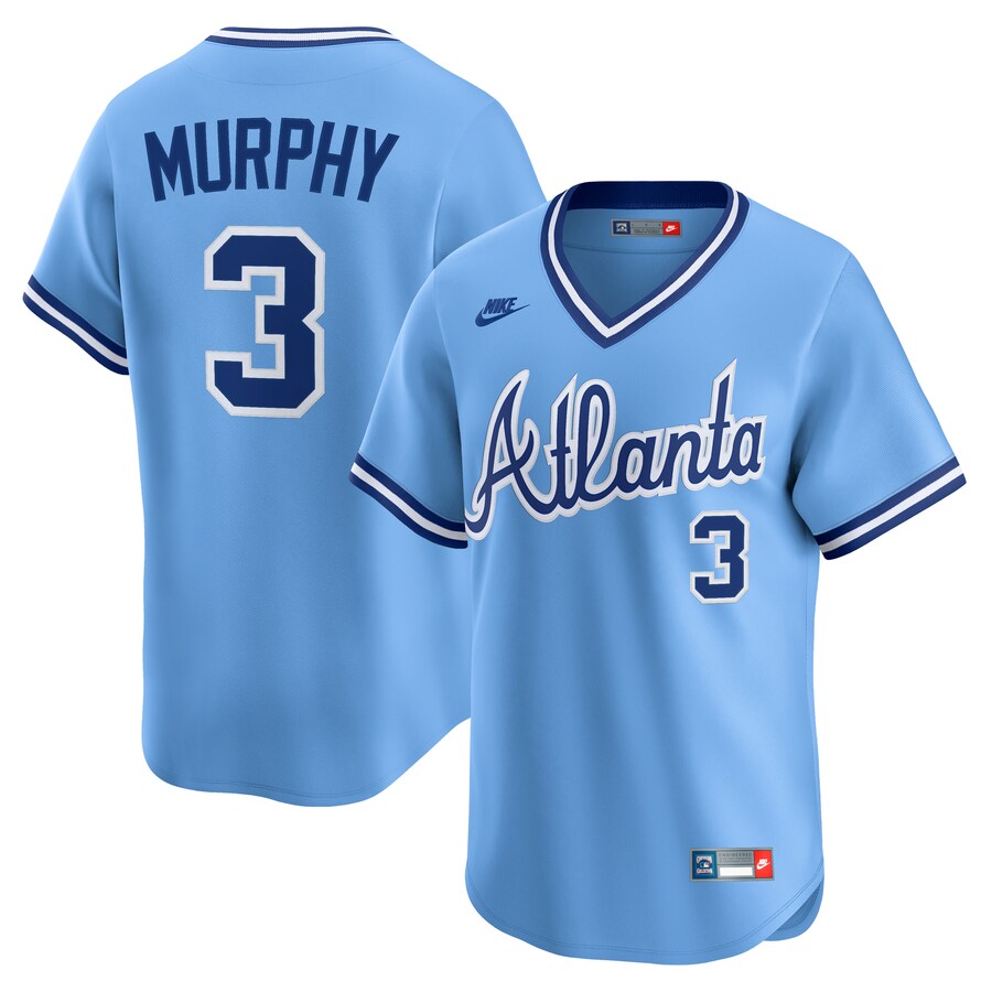 Men's Atlanta Braves Dale Murphy Nike Light Blue Throwback Cooperstown Collection Limited Jersey - Puhuasuan