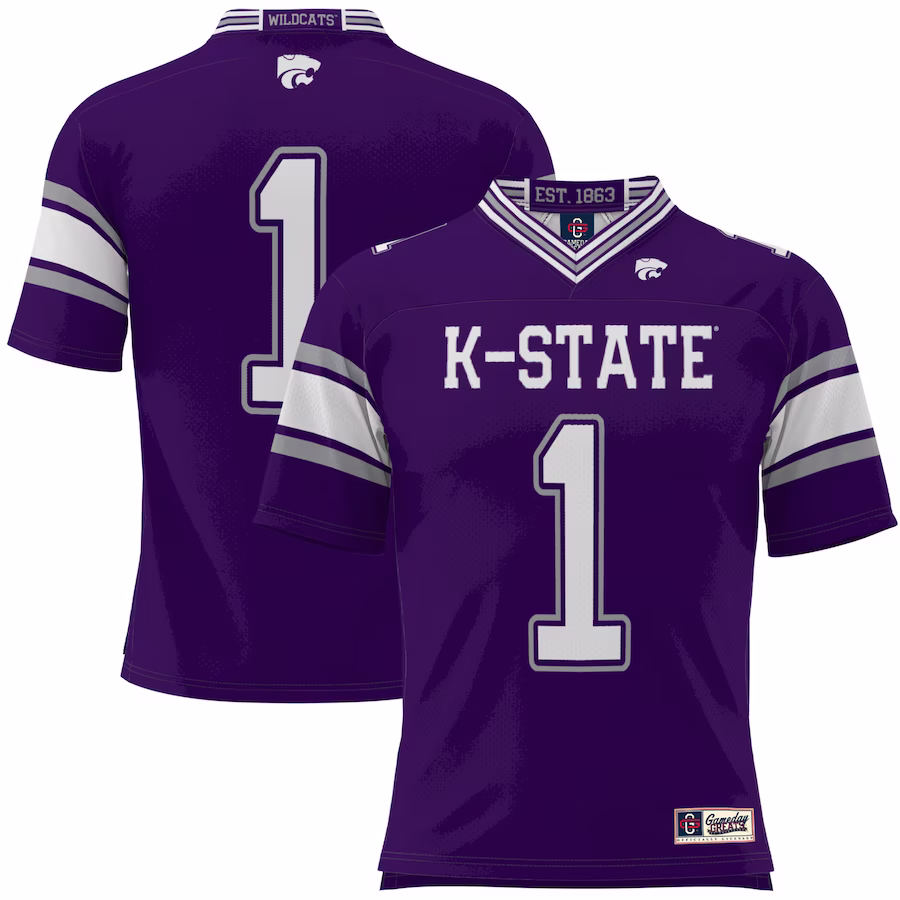 #1 Kansas State Wildcats GameDay Greats Youth Football Jersey - Purple - Puhuasuan