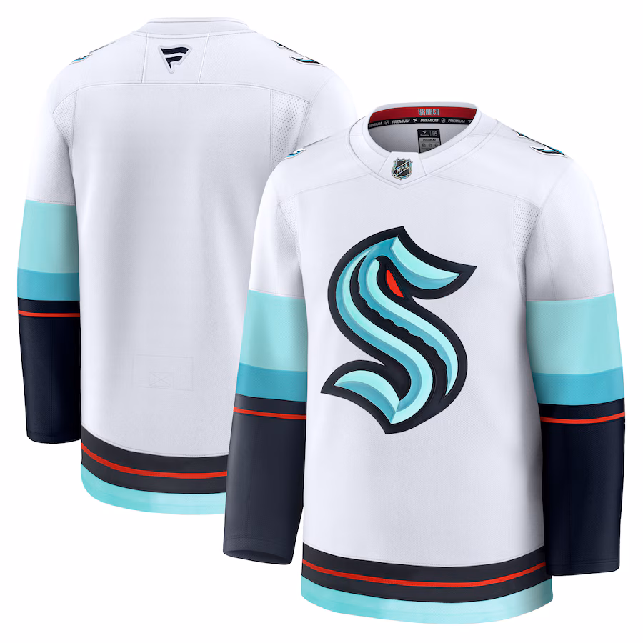 Men's Seattle Kraken Fanatics White Away Premium Jersey - Puhuasuan