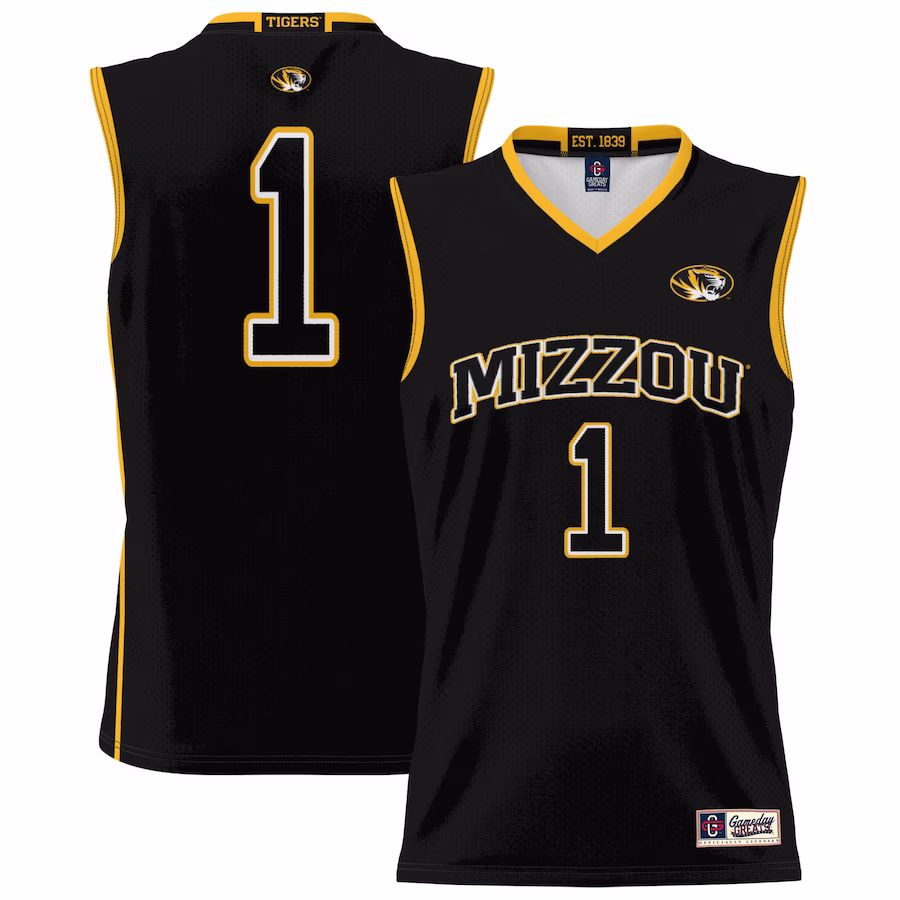 #1 Missouri Tigers GameDay Greats Youth Lightweight Basketball Jersey - Black - Puhuasuan