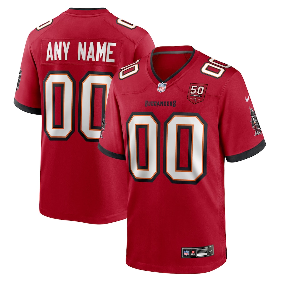 Men's Tampa Bay Buccaneers Nike Red 50th Anniversary Custom Game Jersey - Puhuasuan