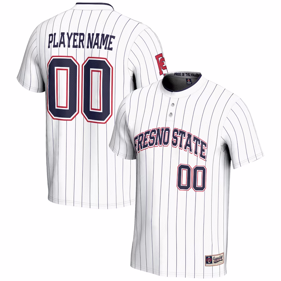 Fresno State Bulldogs GameDay Greats Youth NIL Pick-A-Player Lightweight Softball Jersey - White - Puhuasuan