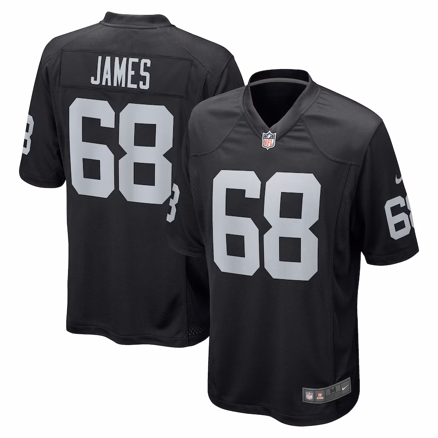 Men's Las Vegas Raiders Andre James Nike Black Game Jersey - Puhuasuan