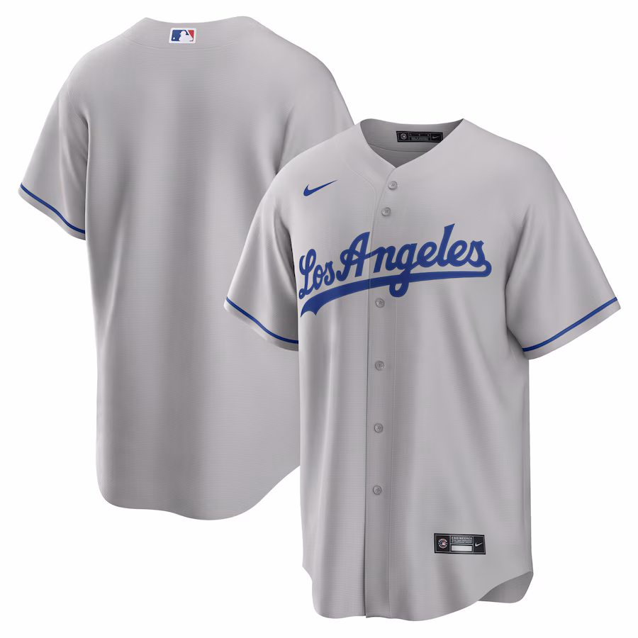 Men's Los Angeles Dodgers Nike Gray Road Replica Team Jersey - Puhuasuan