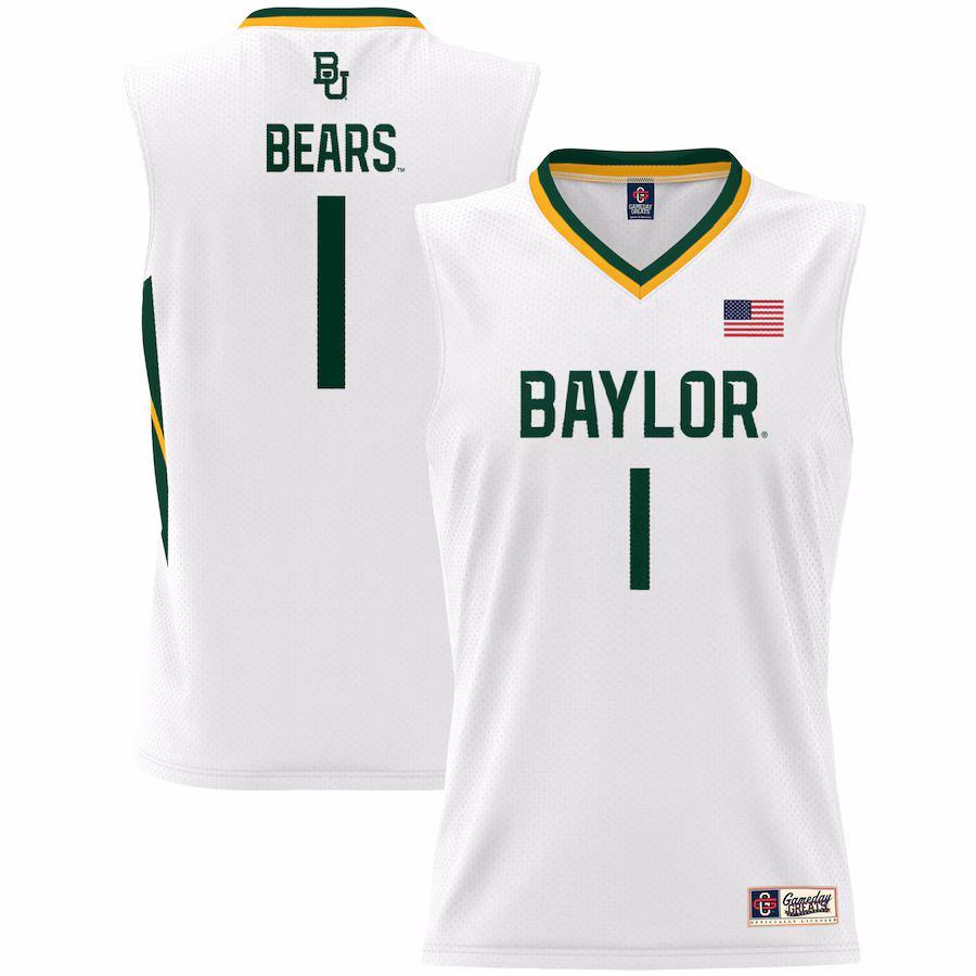 Youth GameDay Greats #1 White Baylor Bears Lightweight Basketball Jersey - Puhuasuan