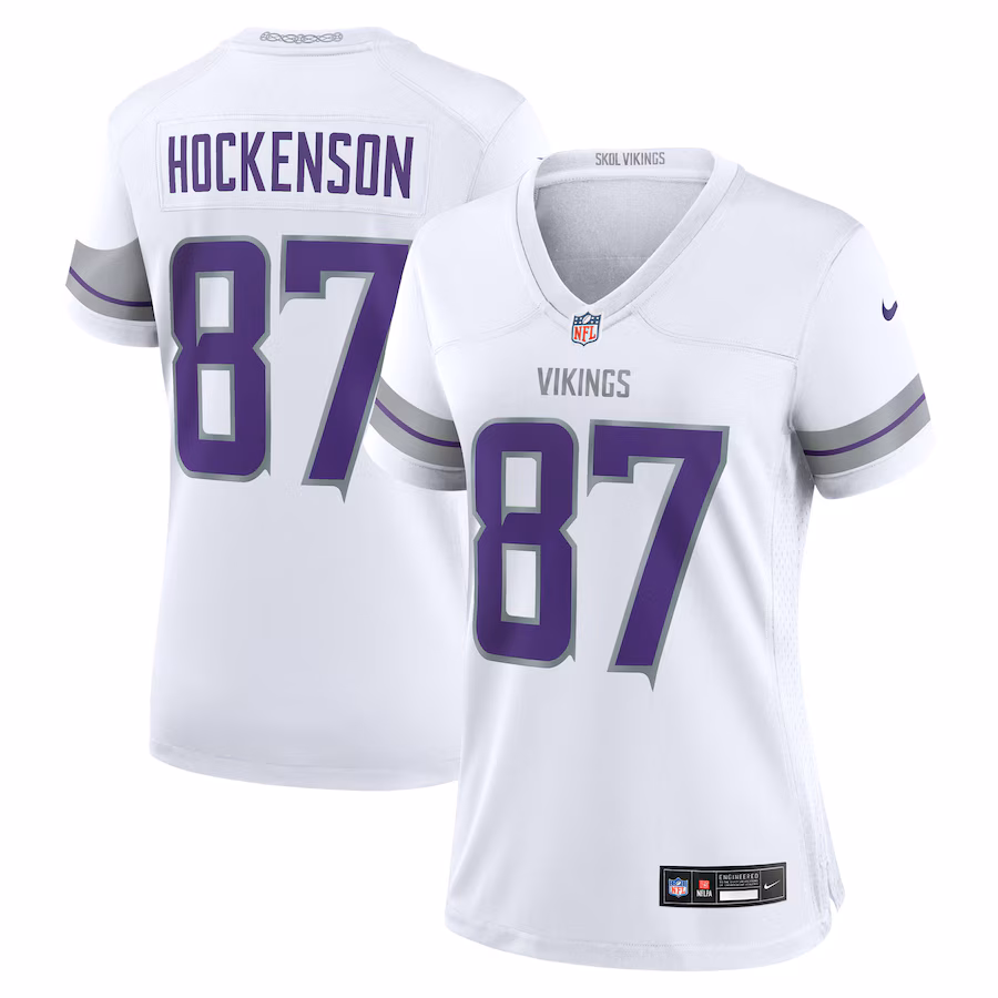 Women's Minnesota Vikings T.J. Hockenson Nike White Alternate Game Player Jersey - Puhuasuan