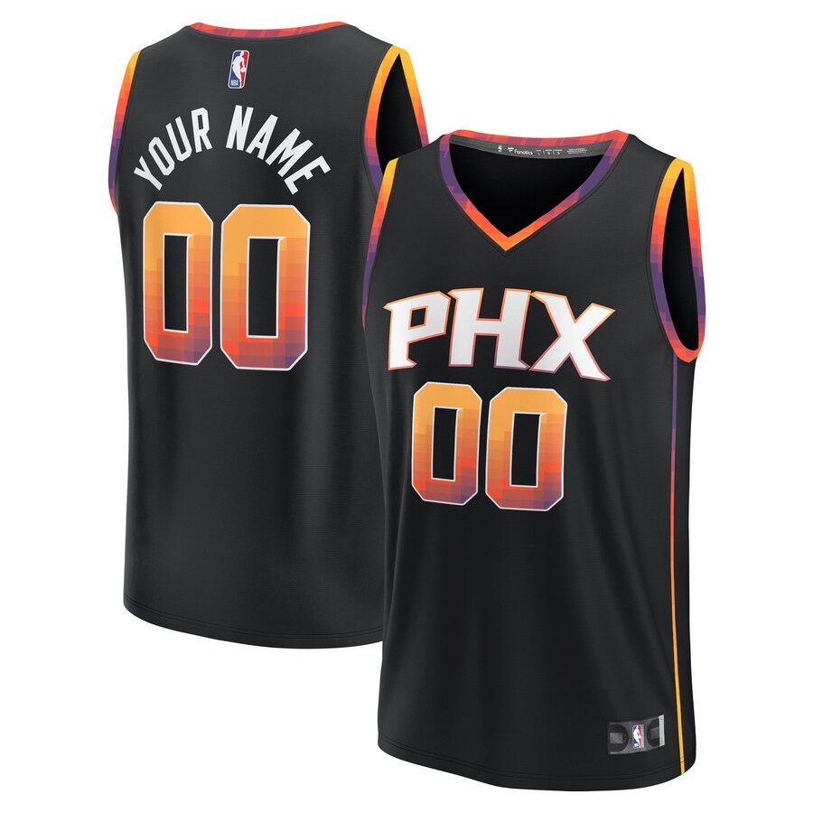 Youth Phoenix Suns  Fanatics Black Fast Break Replica Custom Jersey - Statement Edition - Puhuasuan