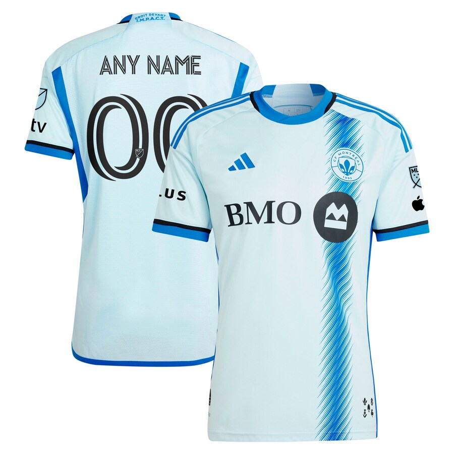 Men's CF Montreal  adidas Light Blue 2024 La Main Authentic Custom Jersey - Puhuasuan