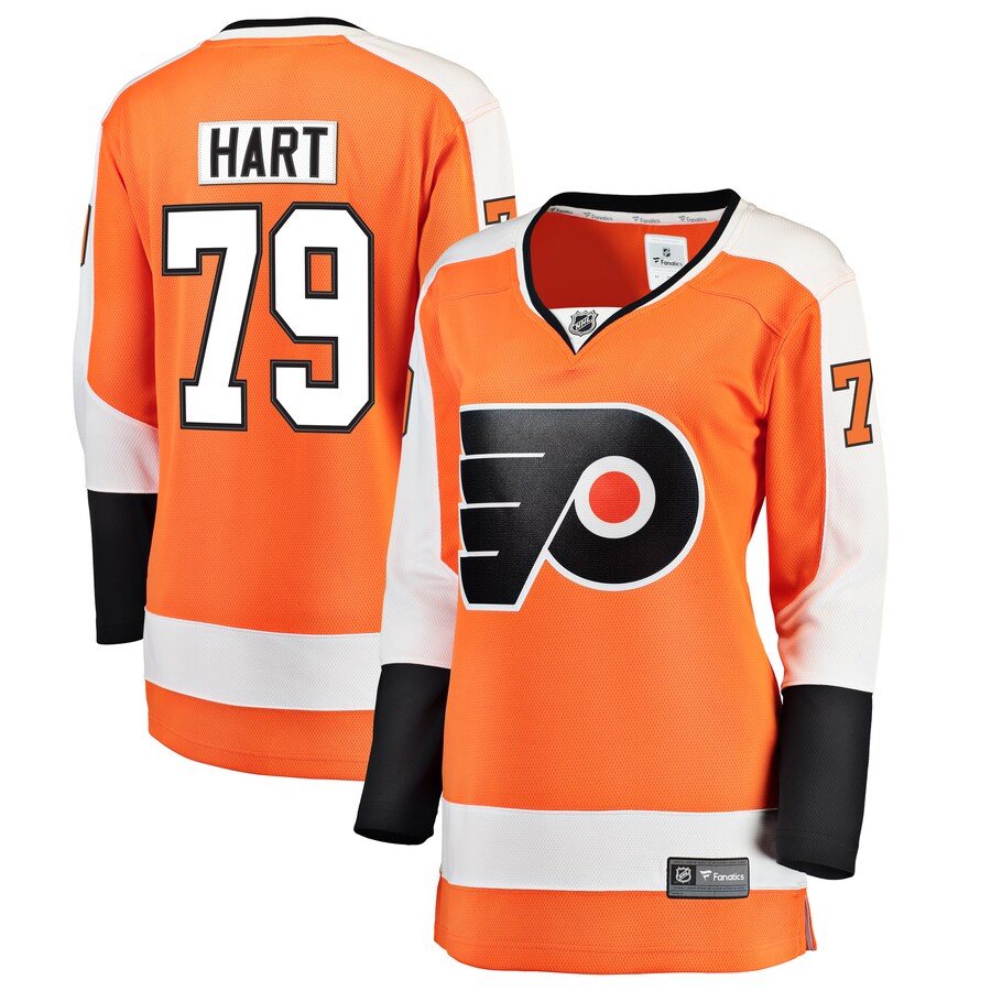 Women's Philadelphia Flyers Carter Hart Fanatics Branded Orange Home Breakaway Player Jersey - Puhuasuan