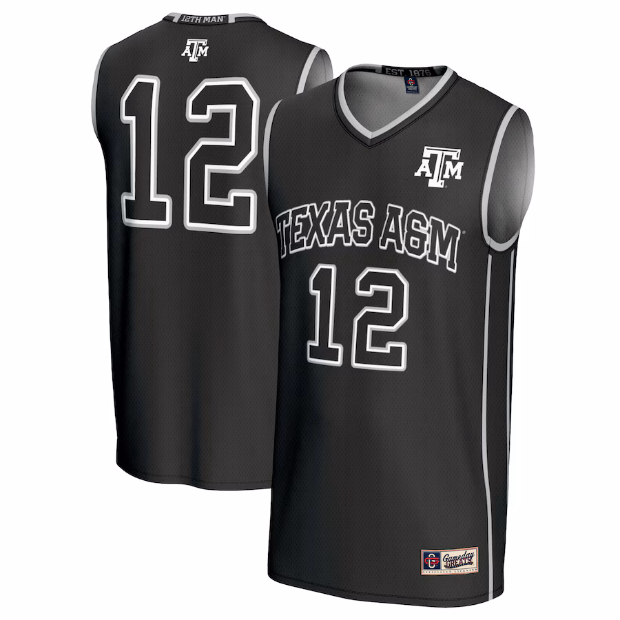 #12 Texas A&M Aggies GameDay Greats Youth Basketball Lightweight Fashion Jersey - Black - Puhuasuan