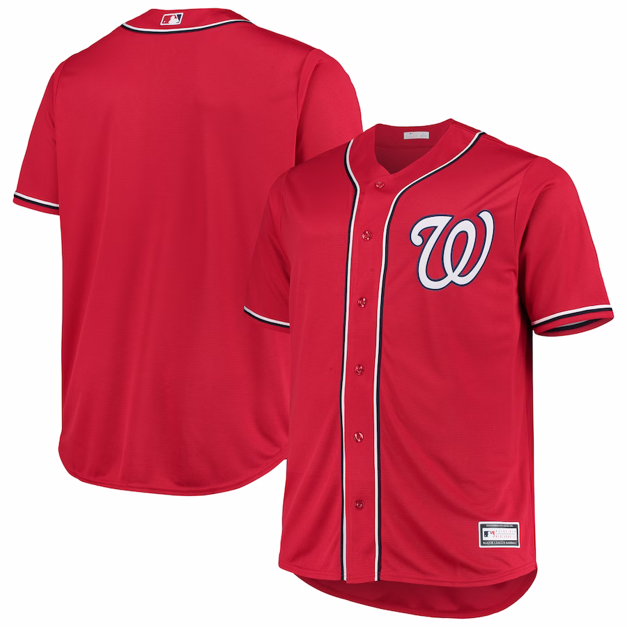 Men's Washington Nationals Red Big & Tall Alternate Replica Team Jersey - Puhuasuan