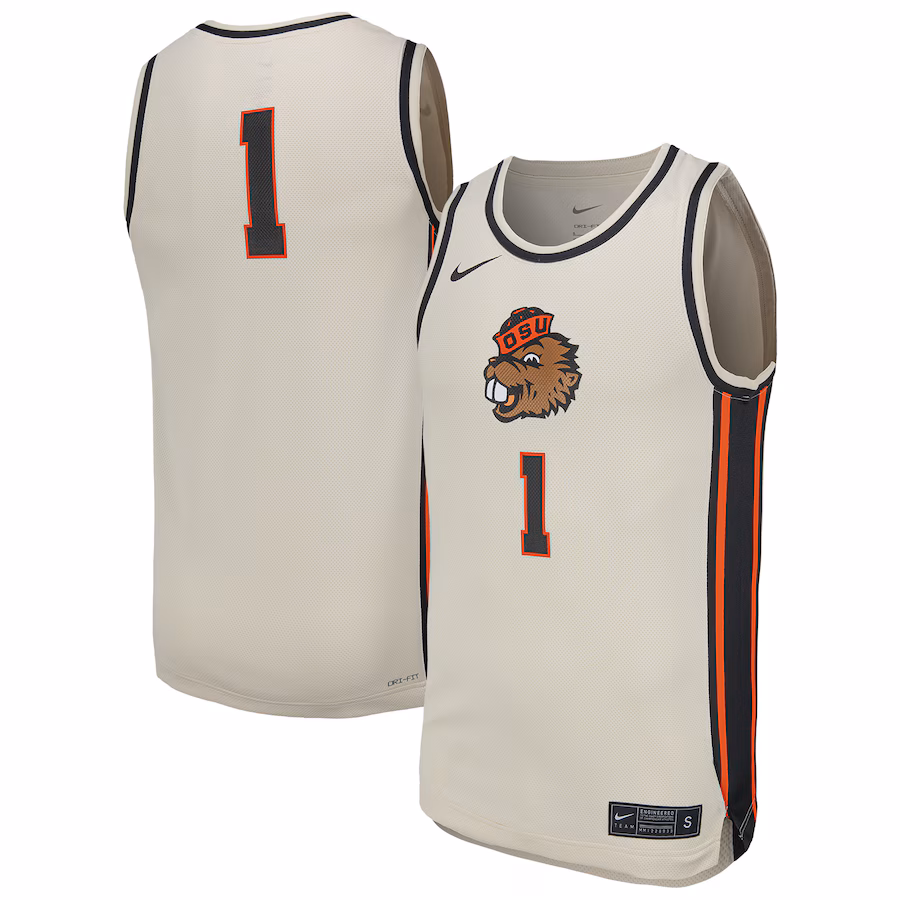 Men's Nike  Natural Oregon State Beavers  Replica Basketball Jersey - Puhuasuan