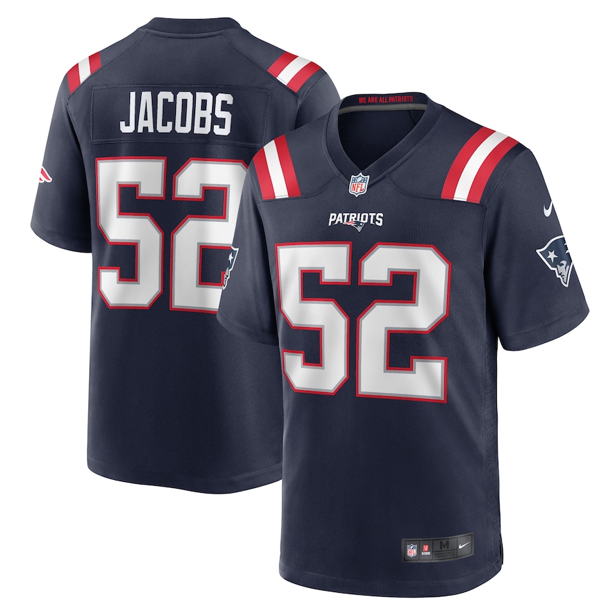 Men's New England Patriots Curtis Jacobs Nike Navy Game Jersey - Puhuasuan