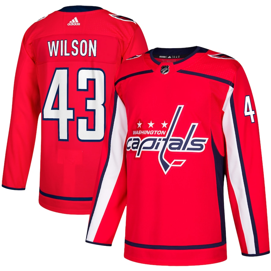 Men's Washington Capitals Tom Wilson adidas Red Home Authentic Player Jersey - Puhuasuan