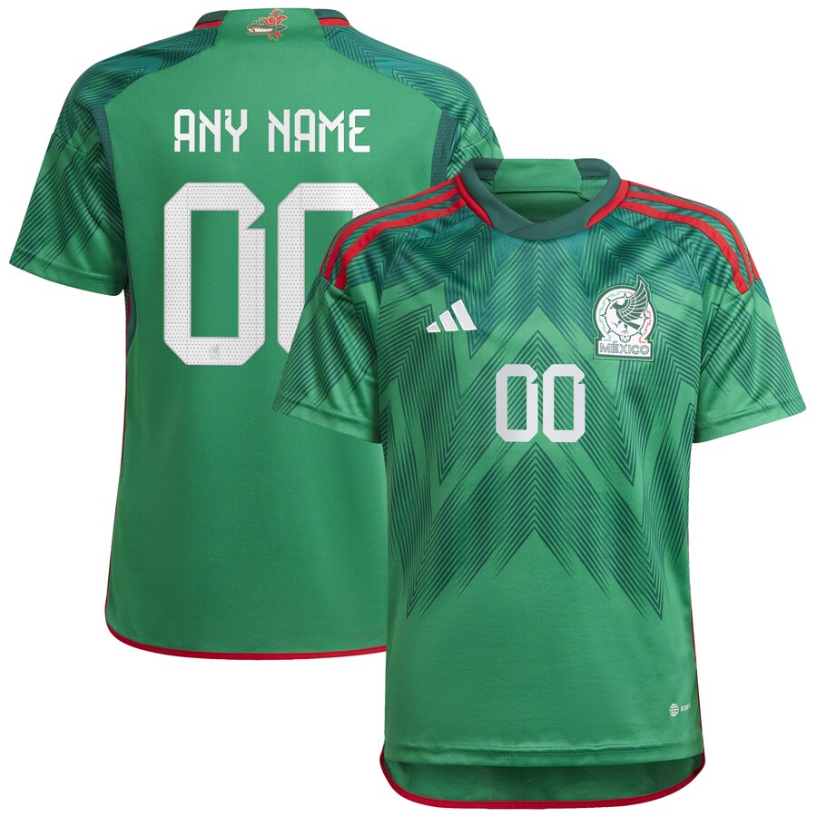 Youth Mexico National Team adidas Green 2022/23 Home Custom Replica Jersey - Puhuasuan