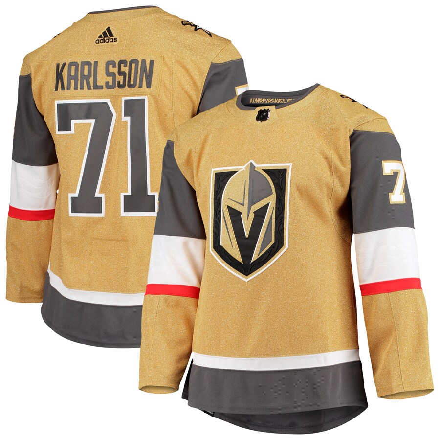 Men's Vegas Golden Knights William Karlsson adidas Gold Home Primegreen Authentic Pro Player Jersey - Puhuasuan