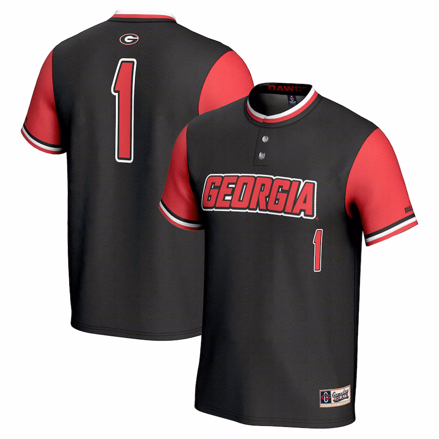 Unisex GameDay Greats #1 Black Georgia Bulldogs Lightweight Softball Jersey - Puhuasuan