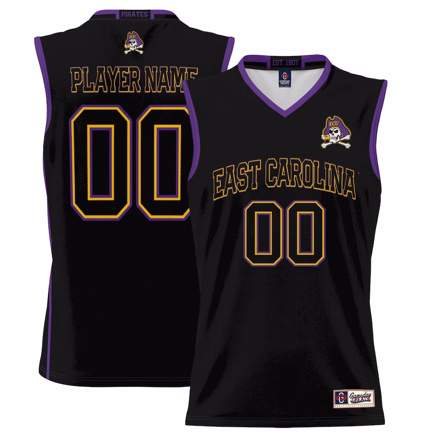 ECU Pirates GameDay Greats Unisex  Lightweight NIL Pick-A-Player Basketball Jersey - Black - Puhuasuan