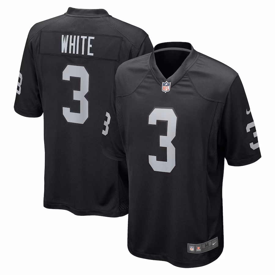 Men's Las Vegas Raiders Zamir White Nike Black Team Game Jersey - Puhuasuan