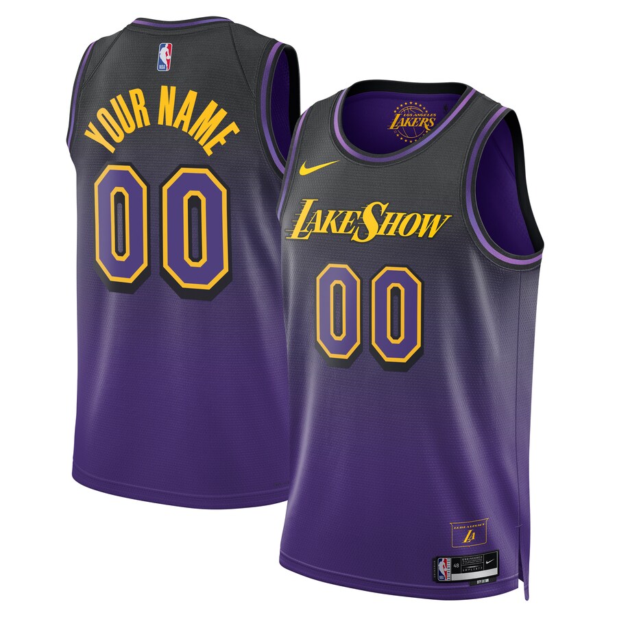 Unisex Los Angeles Lakers Nike Purple 2024/25 Custom Swingman Jersey - City Edition - Puhuasuan