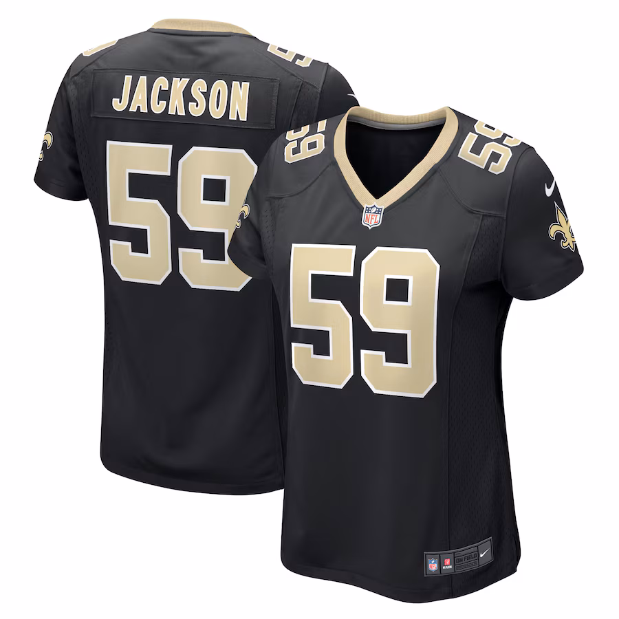 Women's New Orleans Saints Jordan Jackson Nike Black Game Player Jersey - Puhuasuan