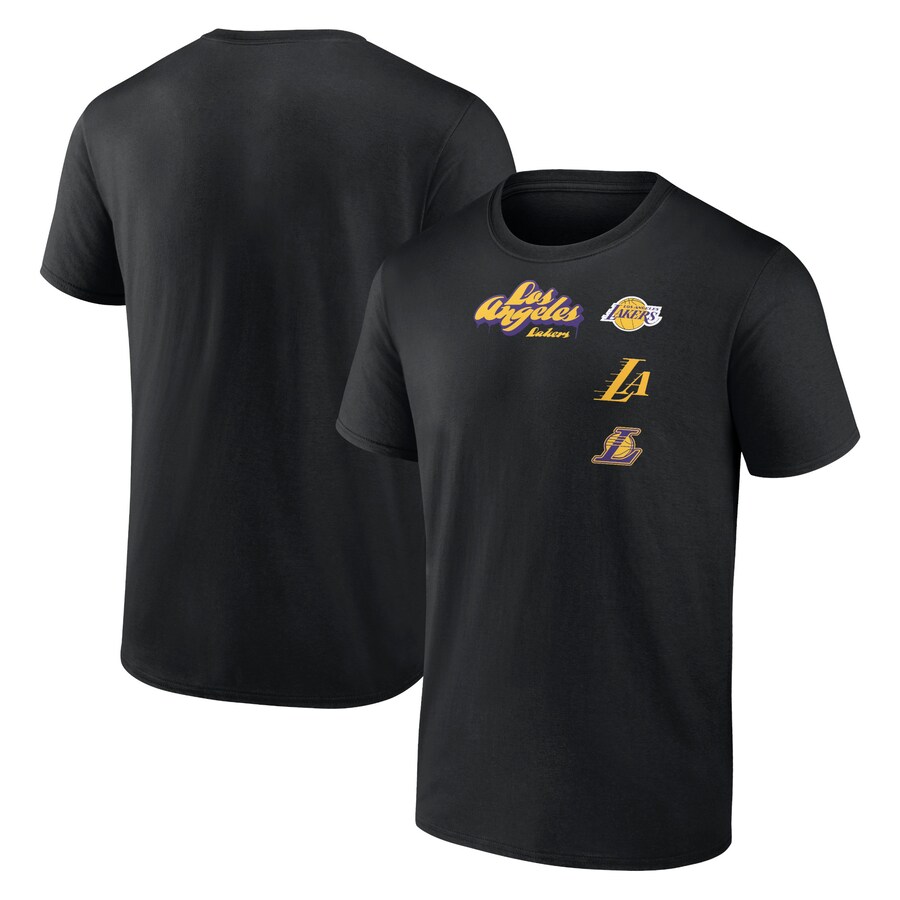 Men's Los Angeles Lakers  Black Graffiti Logo T-Shirt - Puhuasuan