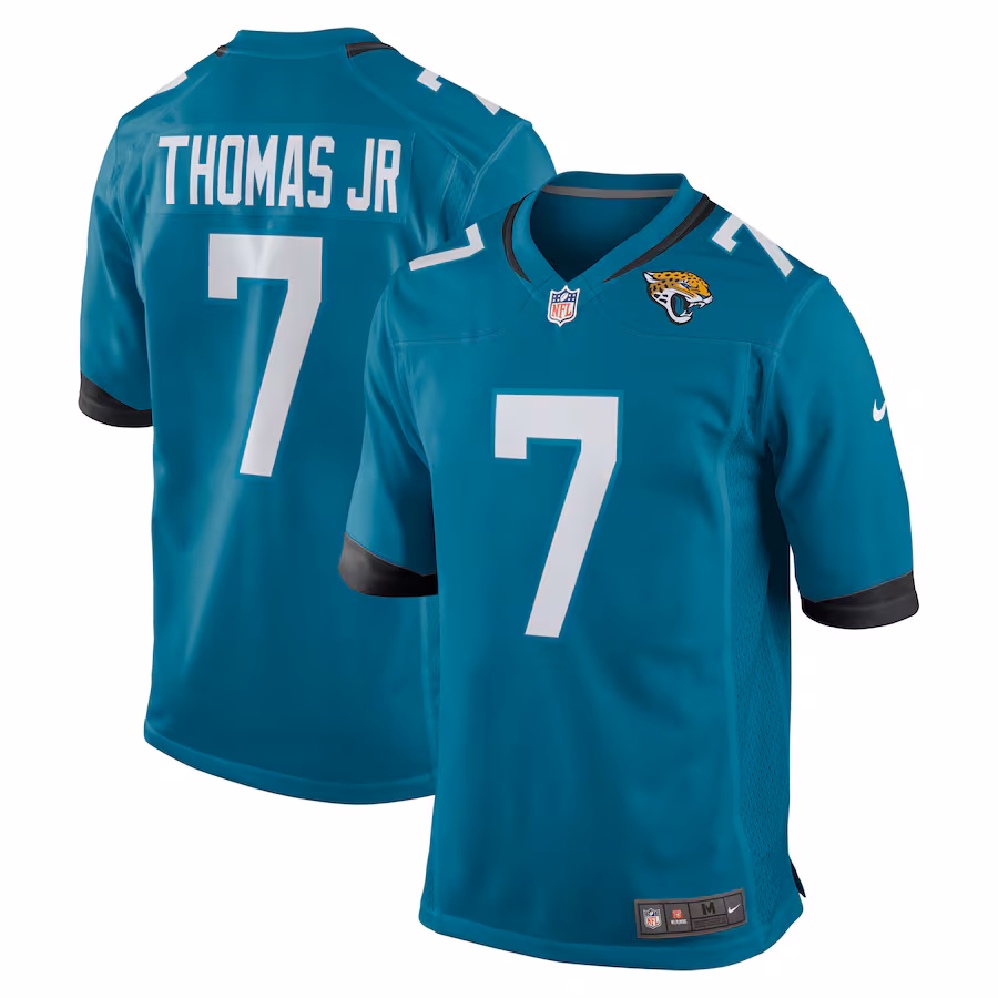 Men's Jacksonville Jaguars Brian Thomas Jr Nike Teal  Player Game Jersey - Puhuasuan